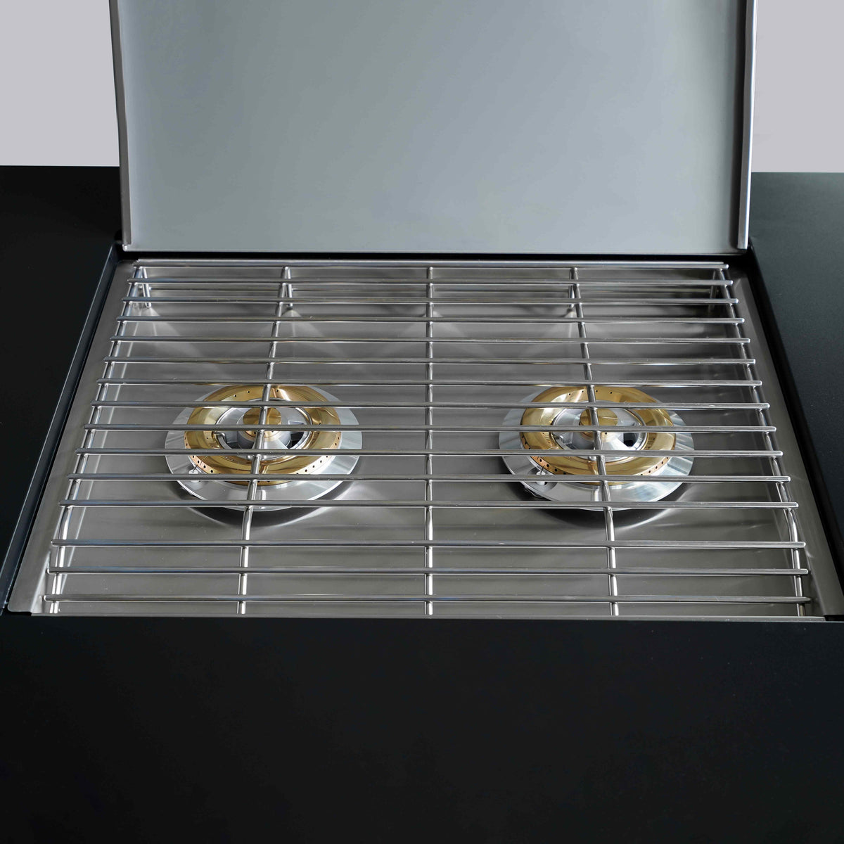 Cuisine extérieure Plaque gaz et rangements – 3 modules – noir