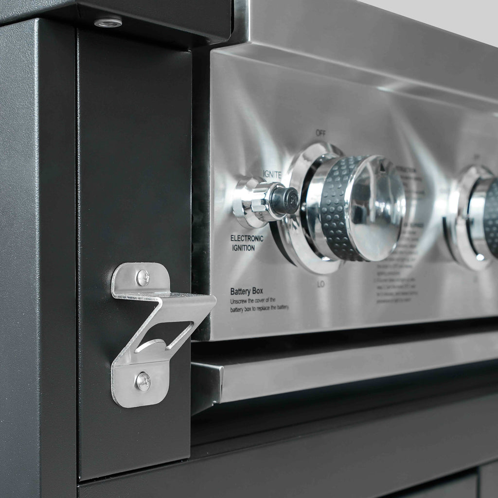 Cuisine extérieure Barbecue et rangements – 4 modules – finition noire
