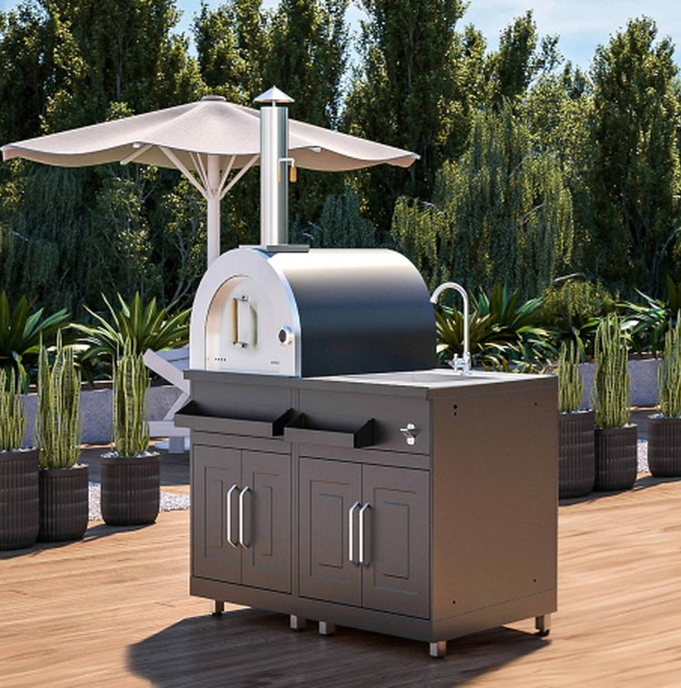 Cuisine extérieure avec évier et four à pizza – 2 modules – 151,1 cm