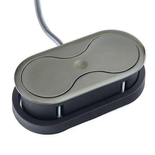 Bloc prises EIGHT affleurant 1 prise + USB — chrome noir — photographie produit MSAFRANCE réf. 034CN