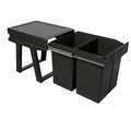 Poubelle coulissante 2 × 21 L — meuble 400 mm noir — photographie produit MSAFRANCE réf. 289N