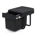 Poubelle coulissante 34 L soft-close — meuble 400 mm noir — photographie produit MSAFRANCE réf. 9133