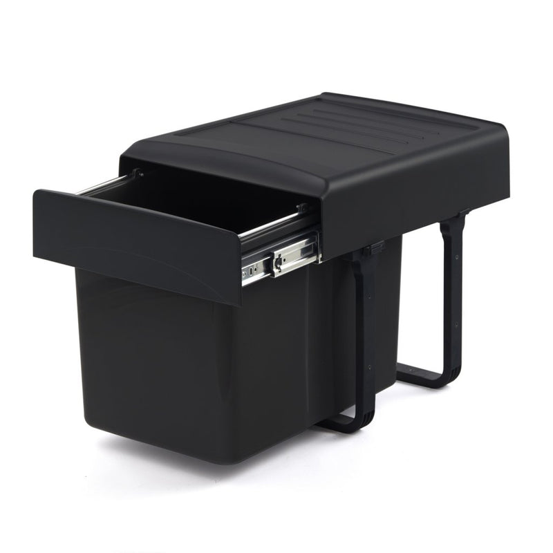 Poubelle coulissante 34 L soft-close — meuble 400 mm noir