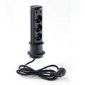 Bloc prises MINIBRICK rétractable — 3 prises + 2 USB noir mat — photographie produit MSAFRANCE réf. A9413