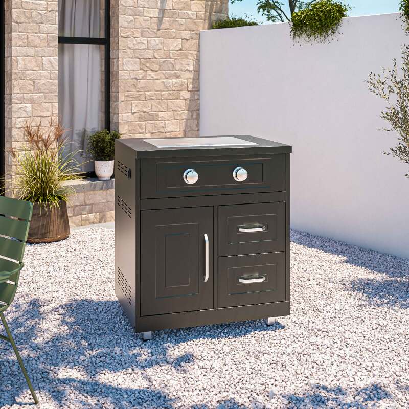 Cuisine MEMPHIS évier et barbecue 2 modules – ambiance