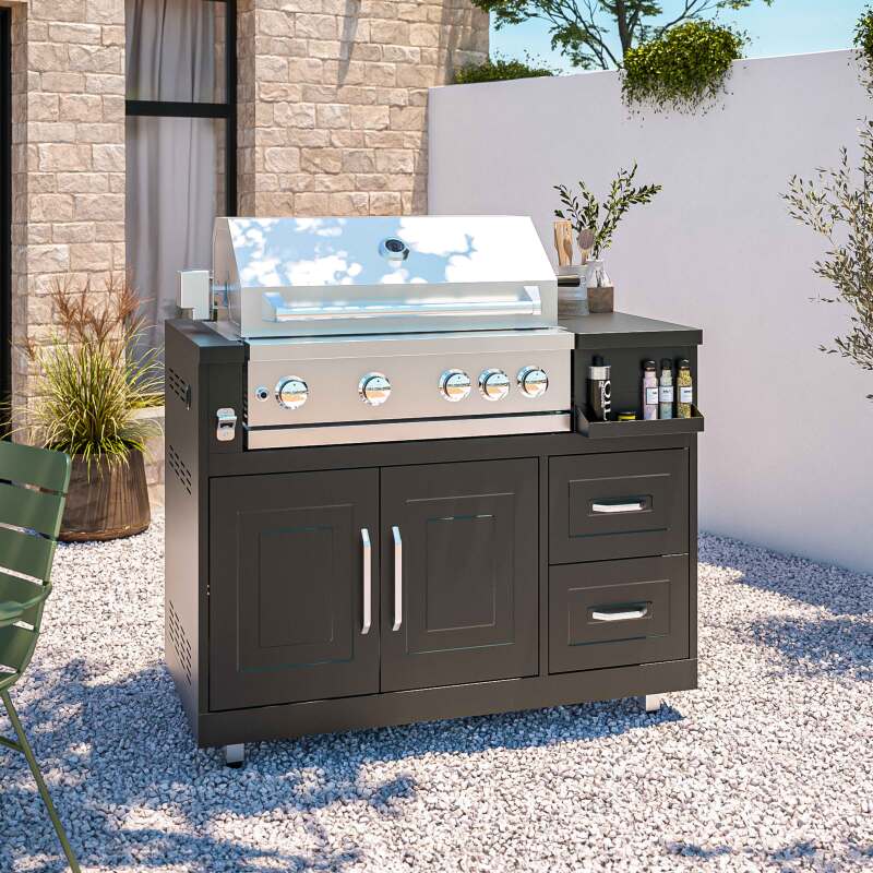 Cuisine MEMPHIS évier et barbecue 2 modules – second angle